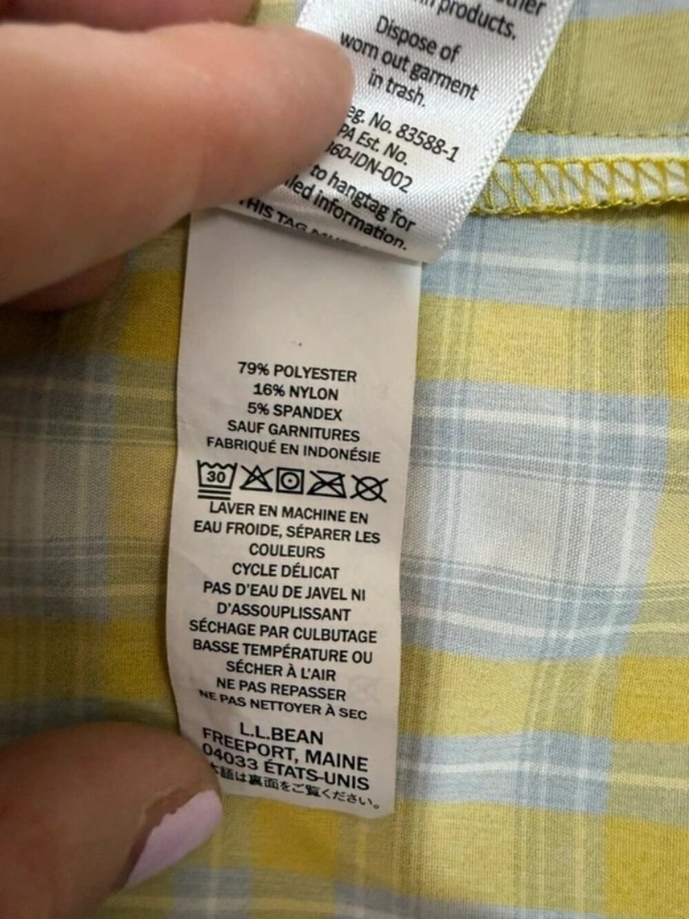 L.L. Bean No Fly Zone Plaid Preppy Fisherman Camping Outdoors Collar Shirt - Picture 4 of 12